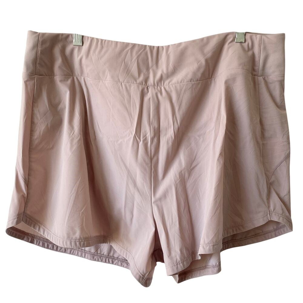 NEW NIKE DRI FIT Women's Training Shorts Size XXL Light Taupe Built in Brief